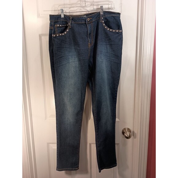 Cotton Farm Jeans Plus Size 20 Blue Skinny - Picture 1 of 9